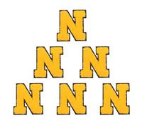 PATIKIL Letters Patches, 6 Pcs Initial Letter N Iron on Patch Embroidered Fabric 2.76 Inch Alphabet Stickers for Clothes Hats Makeup Bags DIY, Yellow