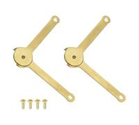 Patikil Lid Support Hinge 2.7" x 0.3", 2 Pack Metal Lid Stay Hinge 180 Degree Rotatable for Cabinet, Jewellery Box, Decoration, Suitcase, Gold