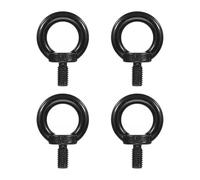PATIKIL Lifting Eye Bolts M8 x 15mm, 4 Pcs 304 Stainless Steel Shoulder Ring Threaded Screw Machinery Shoulder Eyebolt for Lifting Hanging, Black