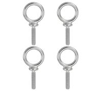 PATIKIL Lifting Eye Bolts UNC1/4"-20, 4 Pcs 304 Stainless Steel Marine Grade Machinery Shoulder Lifting Ring Threaded Eyebolt for Hanging Tie Down Straps, Silver