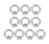 PATIKIL Lifting Eye Nut M5, 10Pcs 304 Stainless Steel Female Thread Nuts Fastener Shoulder Metric Ring for Marine