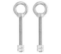 PATIKIL Lifting Shoulder Eye Bolts, 2 Pack M12x100 Screw Bolt 304 Stainless Steel Eye Bolts Threaded Screw Eyebolt Shoulder Ring with Double Nuts Fixed for Lifting Hanging