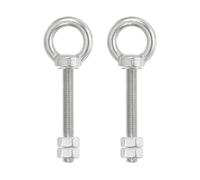 PATIKIL Lifting Shoulder Eye Bolts, 2 Pack M12x80 Screw Bolt 304 Stainless Steel Eye Bolts Threaded Screw Eyebolt Shoulder Ring with Double Nuts Fixed for Lifting Hanging