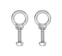 PATIKIL Lifting Shoulder Eye Bolts, M10x35 304 Stainless Steel Male Thread with Hex Screw Nut Gasket Flat Washer for Hanging Securing Chain Wire Rope, 2 Sets