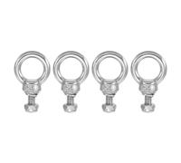 PATIKIL Lifting Shoulder Eye Bolts, M6x16 304 Stainless Steel Male Thread with Hex Screw Nut Gasket Flat Washer for Hanging Securing Chain Wire Rope, 4 Sets