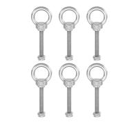PATIKIL Lifting Shoulder Eye Bolts, M6x50 304 Stainless Steel Male Thread with Hex Screw Nut Gasket Flat Washer for Hanging Securing Chain Wire Rope, 6 Sets