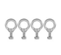 PATIKIL Lifting Shoulder Eye Bolts, M8x20 304 Stainless Steel Male Thread with Hex Screw Nut Gasket Flat Washer for Hanging Securing Chain Wire Rope, 4 Sets
