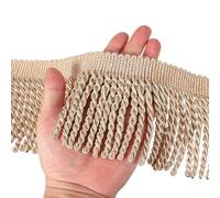 PATIKIL Light Brown Fringe Trim, 5 Yards x 4inch Fringe Trim Curtain Tassel Thick Long Fabric Sewing for Curtain Sofa Clothes DIY Decoration