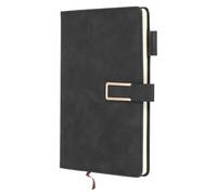 PATIKIL Lined Journal Notebook 8.3" x 5.7", A5 100 Pages Journaling Notebooks 80 GSM Thick Paper, Soft Pu Leather Daily Journal Magnetic Closure & Pen Loop for Women Men Work Note, Black