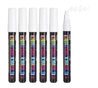 PATIKIL Liquid Chalk Markers, 6Pcs Whiteboard Markers with 7mm Wide Tips Erase Chalk Pens Big Chalkboard Water-Based for Planning Whiteboard, LED Note Board, Blackboard, Mirror, White