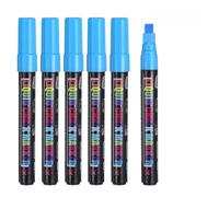 PATIKIL Liquid Chalk Markers, 6Pcs Whiteboard Markers with 7mm Wide Tips Erase Chalk Pens Big Chalkboard Water-Based for Planning Whiteboard, LED Note Board, Blackboard, Mirror, Blue
