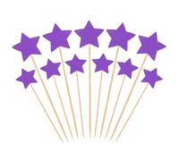 PATIKIL Little Star Cupcake Toppers, 50 Pcs Star Cupcake Picks Birthday Cake Decorations for Wedding Engagement Bridal Shower Party Supplies, Purple