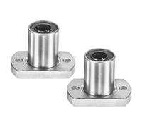 PATIKIL LMH10UU Linear Ball Bearings 10mm Bore Dia 19mm OD 25mm Long 4.5mm Hole, 2Pcs Round Flange Linear Motion Bushing Double Side Rubber Sealed Rod Liner Shaft for Machine 3D Printer