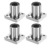PATIKIL LMK10UU Linear Ball Bearings 10mm Bore Dia 19mm OD 29mm Long 5mm Hole, 4Pcs Round Flange Linear Motion Bushing Double Side Rubber Sealed Rod Liner Shaft for CNC Machine 3D Printer