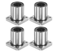 PATIKIL LMK16UU Linear Ball Bearings 16mm Bore Dia 28mm OD 36mm Long 4.5mm Hole, 4Pcs Round Flange Linear Motion Bushing Double Side Rubber Sealed Rod Liner Shaft for Machine 3D Printer