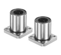 PATIKIL LMK16UU Linear Ball Bearings 16mm Bore Dia 28mm OD 36mm Long 4mm Hole, 2Pcs Round Flange Linear Motion Bushing Double Side Rubber Sealed Rod Liner Shaft for CNC Machine 3D Printer