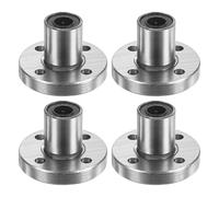 PATIKIL LMK6UU Linear Ball Bearings 6mm Bore Dia 12mm OD 19mm Long 3.5mm Hole, 4Pcs Round Flange Linear Motion Bushing Double Side Rubber Sealed Rod Liner Shaft for CNC Machine 3D Printer