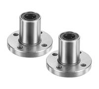 PATIKIL LMK8UU Linear Ball Bearings 8mm Bore Dia 15mm OD 24mm Length 4mm Hole, 2Pcs Round Flange Linear Motion Bushing Double Side Rubber Sealed Rod Liner Shaft for CNC Machine 3D Printer