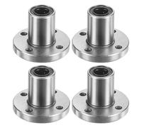 PATIKIL LMK8UU Linear Ball Bearings 8mm Bore Dia 15mm OD 24mm Length 4mm Hole, 4Pcs Round Flange Linear Motion Bushing Double Side Rubber Sealed Rod Liner Shaft for CNC Machine 3D Printer