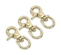 PATIKIL Lobster Clasp Keychains, 3Pcs 0.4 Inch Pure Brass Round Lobster Clasps Swivel Trigger Snap Hook Purse Lanyard Clips for DIY Leather Craft