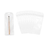 PATIKIL Long Jewelry Plastic Bags 2.8" x 7.3", 100Pcs Clear Reclosable Self Sealing Zip Bag with Hanging Hole for Necklaces Pen Packaging Shipping, White