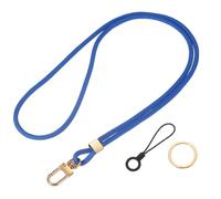 PATIKIL Long Neck Lanyard Strap for Keys, Phone Lanyard Strap with Metal Clasp & Keyring Round Cord for Men Women ID Badge Card Holder, Dark Blue