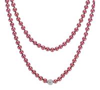PATIKIL Long Pearl Necklace, 150cm 1920s Flapper Style Vintage, Red