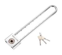 PATIKIL Long Shackle Padlock with Keys 170mm, Silver | Solid Brass,U-Shaped Extra Long Extended Adjustable Shackle Lock for Locker Padlock Glass Door Gym Gate Fence Shed