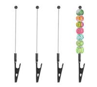 PATIKIL Long-Tailed Alligator Clamp, 4 Pcs 5.3 inch/135mm Metal Wire Alligator Clamp Beadable Alligator Photo Clips for Picture Note Menu Memo DIY Decor Crafts, Black