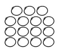 PATIKIL Loose Leaf Binder Rings 1 Inch, 15 Pack Metal Flash Card Book Binding Rings for Key Chain Index Card Scrapbooks, Black