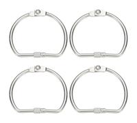 PATIKIL Loose Leaf Binder Rings, 2 Inch 6 Pcs Metal Book Binding Rings D-Shaped with Nickel Plated Key Ring for Index Cards Paper Photos Files DIY Crafts Home Office, Silver