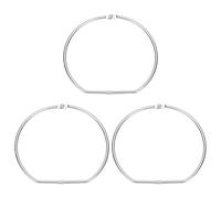 PATIKIL Loose Leaf Binder Rings, 6 Inch 3 Pcs Metal Book Binding Rings D-Shaped with Nickel Plated Key Ring for Index Cards Paper Photos Files DIY Craft Home Office, Silver