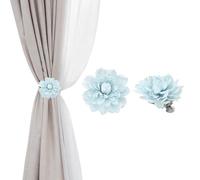 PATIKIL Lotus Flower Curtain Tieback Clips, 2 Pcs Artificial Floral Curtains Clips, Modern Curtain Holder Buckles, Window Drapery Decorative Clip for Home, Room, Office, Gray
