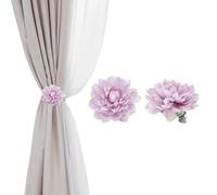 PATIKIL Lotus Flower Curtain Tieback Clips, 2 Pcs Artificial Floral Curtains Clips, Modern Curtain Holder Buckles, Window Drapery Decorative Clip for Home, Room, Office, Purple
