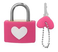 PATIKIL Love Locks Heart Padlock with Key Set, Love Couple Lock Wish Lock Romantic Heart Lock for Lovers Lock Bridge Wedding Anniversary Travel Present, Rose Red