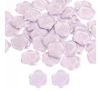 PATIKIL Love Wax Seal Stickers, 50 Pack Embossed Self Adhesive Sticker for Envelope Letter Wedding Invitation Card Birthday Party Gift, Purple