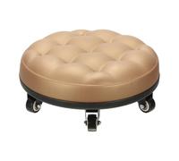 PATIKIL Low Roller Seat Wheel Stool Chair PU Leather Short Low Rolling Stool with Universal Wheel for Home Office Fitness (Black), 5.1" Height