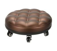 PATIKIL Low Roller Seat Wheel Stool Chair PU Leather Short Low Rolling Stool with Universal Wheel for Home Office Fitness (Golden Tone), 5.1" Height