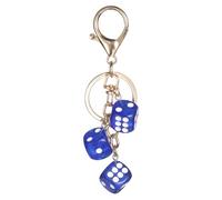 PATIKIL Lucky Dice Keychain Charm, Resin 3D Cube Square Mini Dice Keyrings Holder with 3 Pendants for Bag, Wallet, Purse, Car, Cellphone Accessories, Blue