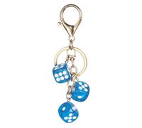PATIKIL Lucky Dice Keychain Charm, Resin 3D Cube Square Mini Dice Keyrings Holder with 3 Pendants for Bag, Wallet, Purse, Car, Cellphone Accessories, Light Blue