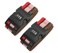 PATIKIL Luggage Straps, 2 Pack Suitcase Straps Adjustable Luggage Belts Strap with Combination Lock for Luggage Suitcases Travel, Red Pink Green
