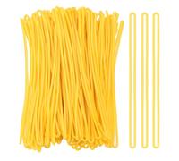 PATIKIL Luggage tag Loops, 100 Pcs PVC Luggage Loop Straps Bag Tag Loops Luggage Tag Holders Worm Loops Tag Holders for ID Card Bags Suitcase Label Fasteners, Yellow
