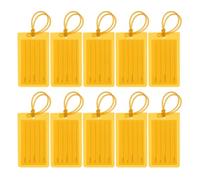 PATIKIL Luggage Tags, 10 Pcs Flexible PVC Travel Bag Name ID Identifier Label Tags Travel Essentials for Suitcases Bags Baggage Handbags, Yellow