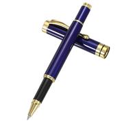 PATIKIL Luxury Metal Rollerball Pen, 0.5mm Black Ink Metal Ballpoint Luxury Grade Craftsmanship Gift for Men Women Office Signature Writing, Blue