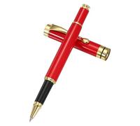 PATIKIL Luxury Metal Rollerball Pen, 0.5mm Black Ink Metal Ballpoint Luxury Grade Craftsmanship Gift for Men Women Office Signature Writing, Red