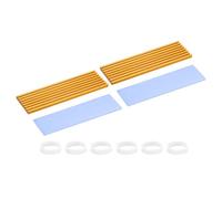 PATIKIL M.2 2280 Nvme SSD Heatsink 70x22x3mm, 2 Set Radiator Cooler Aluminum Heat Sink Cooling Fin with Thermal Pads/Tape/Rubber Ring for Laptop Electronics CPU Led, Gold