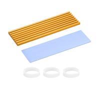 PATIKIL M.2 2280 Nvme SSD Heatsink 70x22x3mm, Radiator Cooler Aluminum Heat Sink Cooling Fin with Thermal Pads/Tape/Rubber Ring for Laptop Electronics CPU Led, Gold