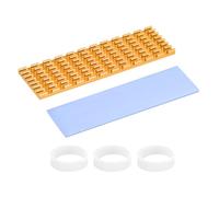 PATIKIL M.2 2280 Nvme SSD Heatsink 70x22x3mm, Radiator Cooler Aluminum Heat Sink Cooling Fin with Thermal Pad/Tape/Rubber Ring for Laptop Electronics CPU Led, Gold