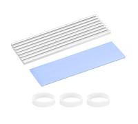 PATIKIL M.2 2280 Nvme SSD Heatsink 70x22x3mm, Radiator Cooler Aluminum Heat Sink Cooling Fin with Thermal Pads/Tape/Rubber Ring for Laptop Electronics CPU Led, Silver