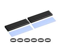 PATIKIL M.2 2280 Nvme SSD Heatsink 70x22x6mm, 2 Set Radiator Cooler Aluminum Heat Sink Cooling Fin with Thermal Pads/Tape/Rubber Ring for Laptop Electronics CPU Led, Black